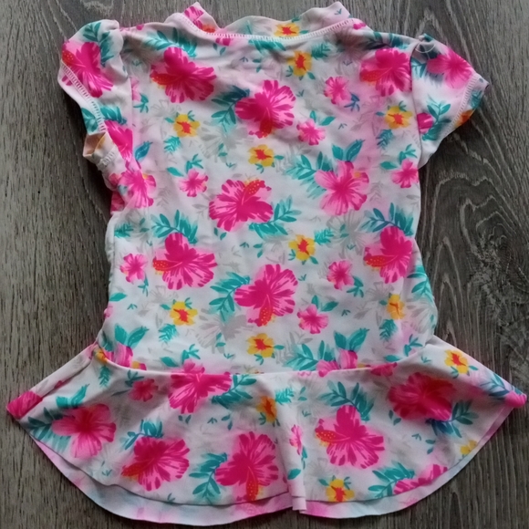 Koalakids Floral Pink Kids Swim Top - Picture 6 of 7